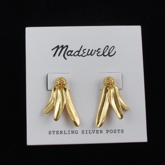 Madewell Jewelry - New MADEWELL Vintage Gold Wild Flowers Earrings